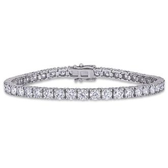 Amour 9 1/2 CT DEW Created Moissanite Tennis Bracelet In Sterling Silver