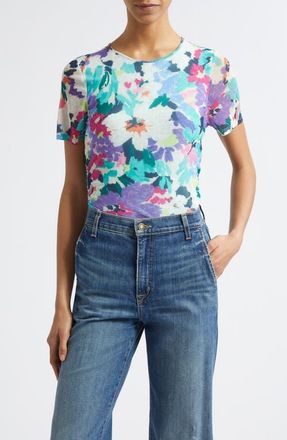 Ramy Brook Ellie Floral Mesh Top in Garden Mesh at Nordstrom, Size Xx-Large