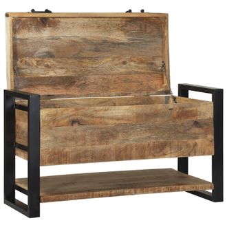 Berkfield Home Storage Chests Rough Mango Solid Rough Mango Wood 80 x 35 x 45 cm in Brown