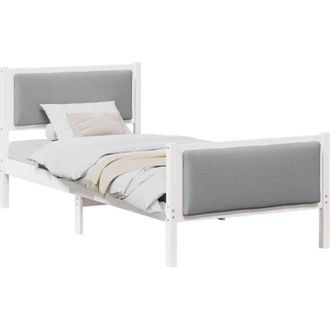 vidaXL Estructura De Cama Con Cabecera Gris Claro 90 X 190 Cm Tela Vidaxl