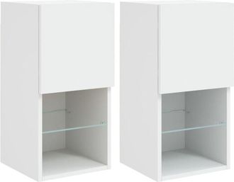 vidaXL Vidaxl - tv Cabinets with led Lights 2 pcs White 30.5x30x60 cm