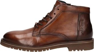 Bugatti Leren Veterlaarsjes - Heren - Veterlaarzen - Bruin - 45 EU - Leer - Schoenen
