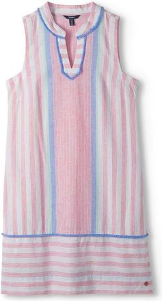 Hatley Marin Fringe Trim Sleeveless Linen & Cotton Shift Dress in Pink at Nordstrom, Size X-Small