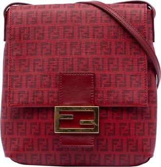 Fendi Pre-owned Cross Body Bags, female, Red, Size: ONE SIZE Pre-owned Flap Crossbody Bag