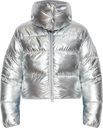 Save The Duck Ge&iuml;soleerde jas Giselle - Dames - Winterjassen - Grijs - XS - Leer - Jassen
