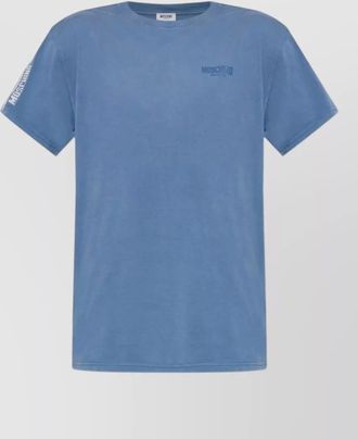 Moschino crew neck short sleeve nylon silk shirt