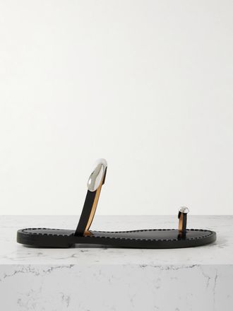 Amanu Studio Sandali In Pelle Con Decorazioni The Samburu - Nero