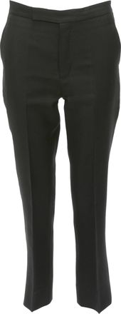 Ports 1961 black wool silk cotton lined flared cropped trousers FR38 M