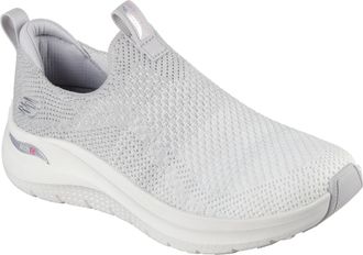 Skechers Womens Arch Fit 2.0 Slip-On Sneakers, Light Gray Knit/Trim, 3 UK