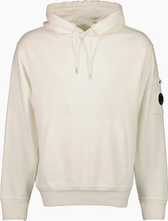 C.P. Company Mens Diagonal Fleece Lens Hoodie - White - Size: 44