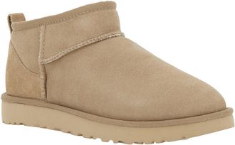 UGG Womens Boots Classic Ultra Mini Beige Leather Upper