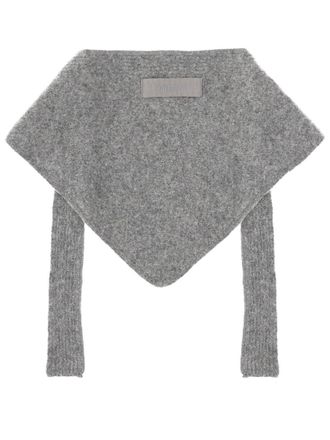 Jacquemus Alpaca Wool Logo Shawl - Gray