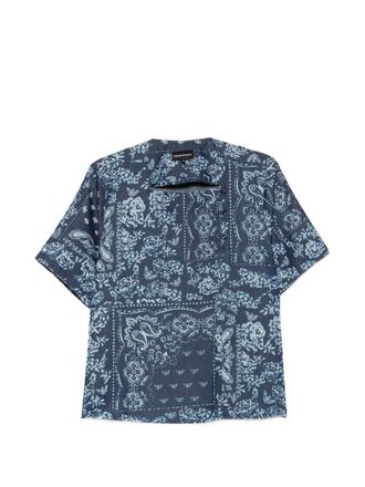 Emporio Armani Womens Floral Print Cotton Top