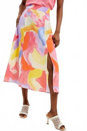 French Connection Isadora Faron Drape Slip Skirt In Summer Multi