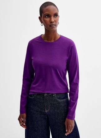 Contemporaine Womens Long-sleeve Supima cotton T-shirt