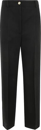 Patou Zwarte Iconische Lange Broek - Dames - Straight fit broeken - Zwart - S - Wol - Broeken