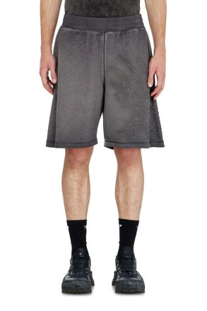 Diesel Sweatshorts with d&eacute;vor&eacute; motifs - Shorts - Man