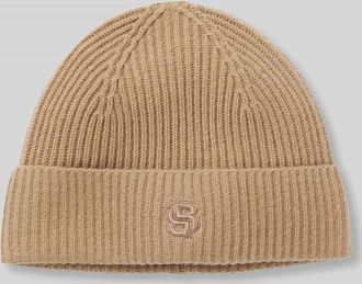 HUGO BOSS Beanie aus Woll-Kaschmir-Mix Modell LEAH in Mittelbraun, Größe 1