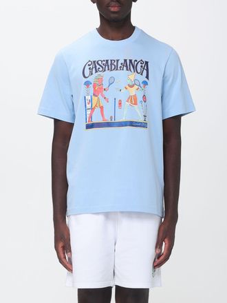 Casablanca Organic Cotton Crew Neck T-Shirt with Logo Print