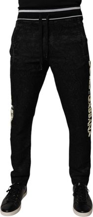 Dolce & Gabbana Black Mid Waist Jogger Men SweatMens Mens Pants
