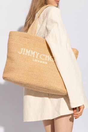 Jimmy Choo London Beach Tote Shopper Bag, Womens, Beige
