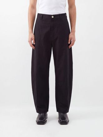 Comme Des Gar&ccedil;ons Pantaloni baggy in twill a gamba larga con vita media