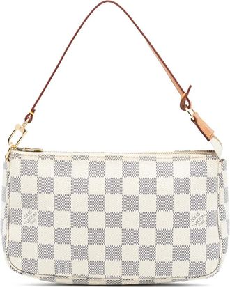 Louis Vuitton Borsa a spalla Pochette Accessoires in tela Damier Azur 2007 - Bianco