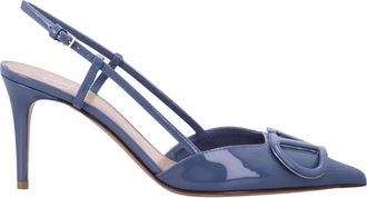 Valentino Garavani V Logo Sling - Dames - Pumps - Blauw - 38 EU - Schoenen