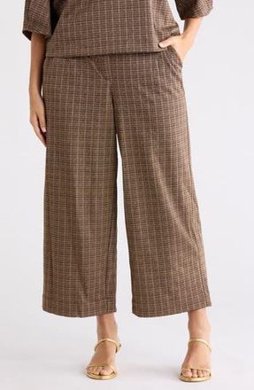 Democracy Ableisure Ankle Wide Leg Pull-On Pants in Brown Multi at Nordstrom Rack, Size 1 X