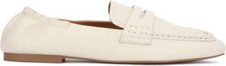 Kazar Loafers platte schoenen met elastische inzet - Dames - Loafers - Beige - 36 EU - Leer - Schoenen