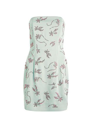 16Arlington Frasia Embellished Satin Mini Dress - Mint - 14 (UK14 / L)