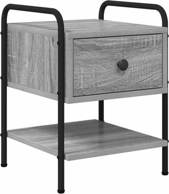 vidaXL Mesa De Noche Sonoma Gris Madera De Ingenier&iacute;a Vidaxl