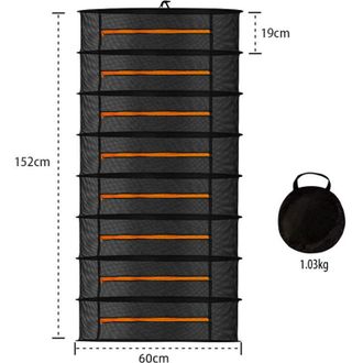 OEM Red Plegable Colgante De Secado De Hierbas Crezuo De 8 Capas Y 60 Cm De Di&aacute;metro Con Cremalleras Para Verduras, Plantas Y Ropa