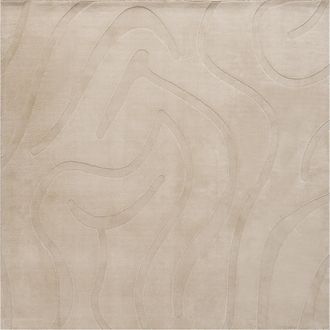 Beliani Alfombra Para Sal&oacute;n Moderna Forma Cuadrada Jacquard 160 X 160 Cm Pelo Corto Beige Selvori