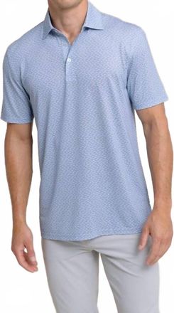 Southern Tide Driver Fall Flock Polo In Ash Blue
