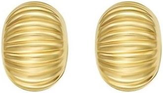 Tresorra 14K Yellow Gold Oval Button Stud Earrings