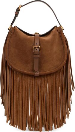 Etro Small Suede Pony Bag With Fringes