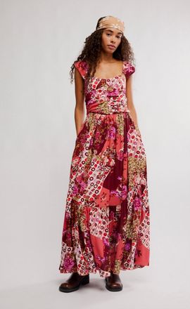 Free People Asha Maxi Dress In Strawberry Combo