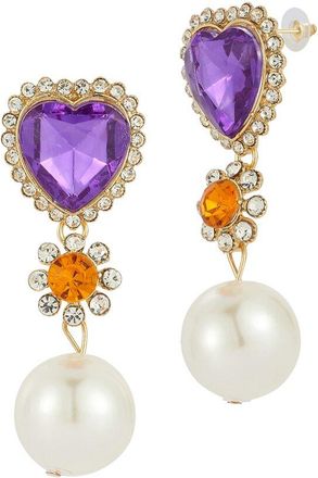 Sphera Milano Plated 19.5Mm Pearl Cz Earrings