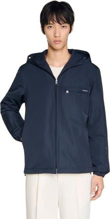 Sandro Nylon windbreaker in Navy Blue at Nordstrom, Size X-Large
