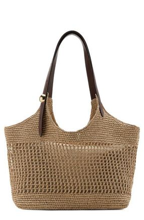 Mango Natural Fiber Tote in Beige at Nordstrom