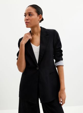 Contemporaine Womens Lyocell-linen relaxed fit Blazer Jacket