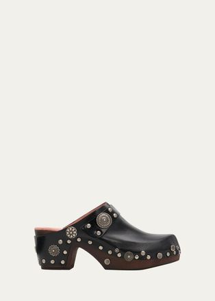 Chlo&eacute; 70mm Talis Studded Leather Clogs