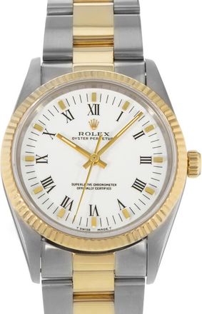 Rolex Pre-owned Rolex Oyster Perpetual 34 Automatic White Dial Mens Watch 14233 WSO