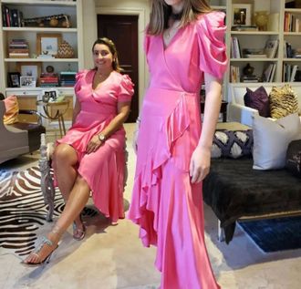 Adelyn Rae Ruffled Maxi Dress In Fuchsia