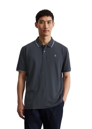 Marc O'Polo Poloshirt MARC OPOLO, Herren, Gr. XXL, blau (schwarz navy), Jersey, Obermaterial: 95% Baumwolle, 5% Elasthan, regular fit, Rippb&uuml;ndchen, Shirts Polosh