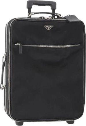 Prada Pre-owned Vintage Trunk Bag - Dames - Vintage Weekendtas - Zwart - ONE Size - Nylon - Vintage