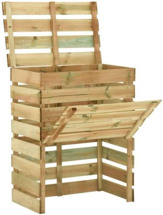 vidaXL Compostador De L&aacute;minas Madera De Pino Impregnada 80x50x100 Cm Vidaxl