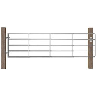 vidaXL Cancela De 5 Barras Para Campo Acero Plateado (115-300)x90 Cm Vidaxl