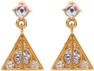 Girls Crew x Harry Potter Deathly Hallows Drop Earrings in Gold at Nordstrom